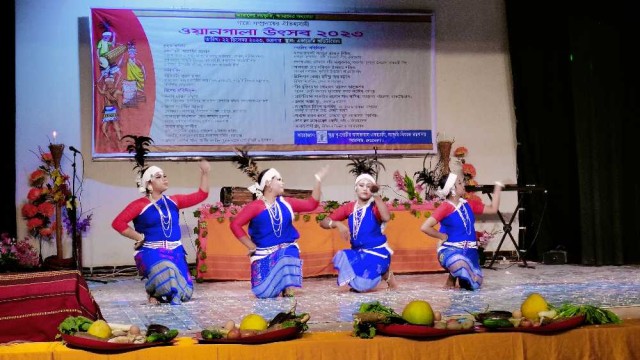 কালচারাল একাডেমিতে নানা আয়োজনে ওয়ানগালা উৎসব পালিত