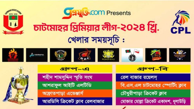 আগামী ২৭ জানুয়ারি শুরু হচ্ছে চাটমোহর প্রিমিয়ার লীগ
