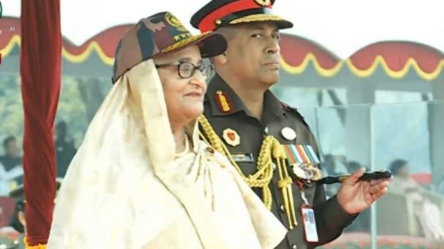 বিজিবি দিবসের কুচকাওয়াজ অনুষ্ঠানে প্রধানমন্ত্রী
