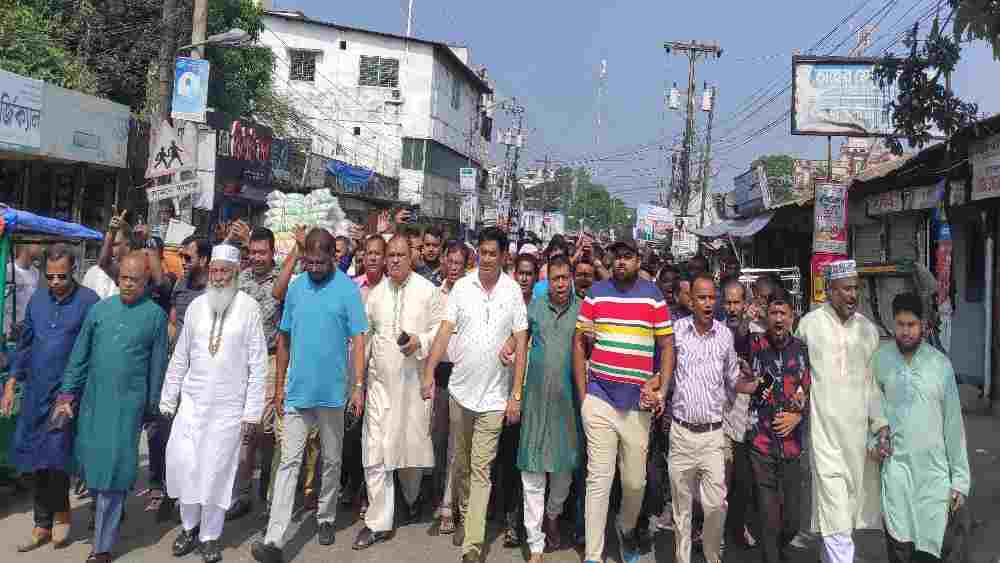 সোনাইমুড়ীতে হরতাল বিরোধী মিছিল করেছে উপজেলা আওয়ামী লীগ